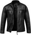 Amaci&Sons Herren Echtleder Jacke Biker Zipper Lederjacke 9108 Schwarz S