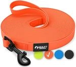 ReaVET Schleppleine f&uuml;r Hunde 10 Meter, Neon Orange I Robuste & wasserfeste