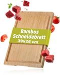 R&Ouml;SLE Schneidebrett Basic Line - 39 x 26cm, hochwertiges Bambus Schneidebrett mit