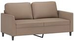 vidaXL Sofa 2-Sitzer, Loungesofa Couch mit Armlehnen R&uuml;ckenkissen,...