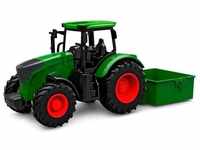 Kids GLOBE Traktor Freilauf mit Kipper (Länge: 27,5cm, Bulldog für Kinder ab 3