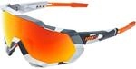 100% SPEEDTRAP SUNGLASSES - SOFT TACT GREY CAMO - HIPER RED MIRROR MULTILAYER LENSES