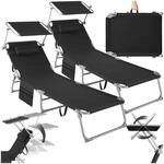 tectake&reg; 2er Set Sonnenliege klappbar und tragbar, Liege mit Seitentasche,