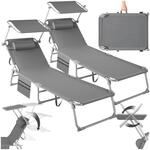 tectake&reg; 2er Set Sonnenliege klappbar und tragbar, Liege mit Seitentasche,