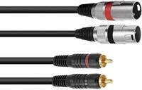 OMNITRONIC Adapterkabel 2xXLR(M)/2xCinch 6m sw