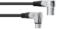 OMNITRONIC XLR Kabel 3pol 3m 90&deg; sw | Audiokabel mit 3-poligen XLR-Winkelverbindern