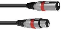 OMNITRONIC XLR Kabel 3pol 0,5m sw/rt | Audiokabel mit 3-poligen XLR-Verbindern