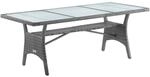 Casaria&reg; Polyrattan Gartentisch 190x90x74cm mit Ablage Glas Tischplatte