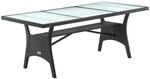 Casaria&reg; Polyrattan Gartentisch 190x90x74cm mit Ablage Glas Tischplatte