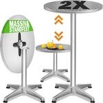 Casaria&reg; Stehtisch 2er Set Klappbar H&ouml;henverstellbar 70cm / 115cm Hoch...