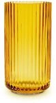Lyngbyvase aus Porzellan, hohe Vase mit Rillen, Zylinder Blumentopf in Amber, 25cm