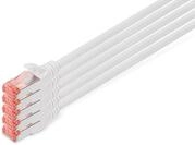 DIGITUS LAN Kabel Cat 6 &ndash; 10 m &ndash; 5 St&uuml;ck &ndash; S/FTP Geschirmt &ndash; Wei&szlig;