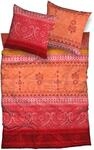 Casatex Bettw&auml;sche Indi Satin orange-rot Gr&ouml;&szlig;e 1x 135x200 cm + 1x 40x80 cm
