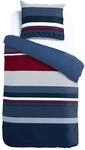 Traumschlaf Seersucker Bettw&auml;sche Navy &middot; 100% Baumwolle &middot; Blau mit...