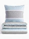 biberna Premium Melange-Flanell Bettw&auml;sche 135x200 cm blau | Biber 2-teilig mit