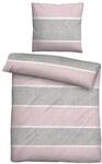 biberna Premium Melange-Flanell Bettw&auml;sche 135x200 cm rosa | Biber 2-teilig mit