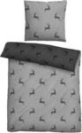 Biberna Wendebettw&auml;sche Melange-Flanell grau Gr&ouml;&szlig;e 1x 135x200 cm + 1x 80x80...