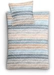 Kleine Wolke Bettw&auml;sche Solid Mako-Satin Sand-beige-blau Gr&ouml;&szlig;e 1x 155x220 cm...