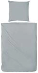 Hahn Baumwolle Stone Washed Bettw&auml;sche 2 TLG. mit Rei&szlig;verschluss weich