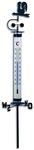 TFA Dostmann Analoges Gartenthermometer, mit Wetterhahn und Windrad, Erdspie&szlig; zum