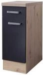 Smart M&ouml;bel K&uuml;chenunterschrank Lino 30 cm mit Arbeitsplatte &ndash; Anthrazit/San...
