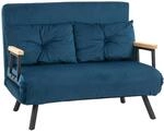 HOMCOM Schlafsofa 4 in 1 2 Sitzer Sofa mit Schlaffunktion, 183 x 98,5 cm Klappbar
