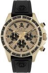 Philipp Plein Herren Analog Quarz Uhr mit Silikon Armband PWVAA0223