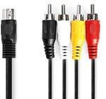 DIN-Audio-Kabel DIN 5-Pin Stecker | 4x RCA Stecker | Vernickelt | 1.00 m | Rund...