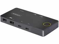 StarTech.com 2-Port USB-C KVM-Switch, EIN 4K 60Hz HDMI Monitor, 100W Power Delivery