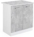 Vicco Sp&uuml;lenunterschrank R-Line, Beton, 80 cm, AP Marmor, zur freien...