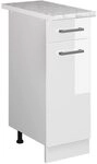 Vicco K&uuml;chenunterschrank R-Line, Wei&szlig; Hochglanz, 30 cm