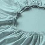 ESTELLA Spannbetttuch Feinjersey | Azur | 200x200 cm | b&uuml;gelfreie &...