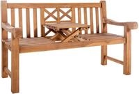 CLP Teakbank Luka I Wetterfeste Gartenbank Mit Klapp-Tisch, Farbe:Teak,...