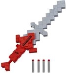 Nerf Minecraft Heartstealer Schwert, 4 Nerf Elite Darts aus Schaumstoff, Soft-Klinge,
