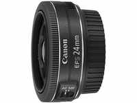 Canon EF-S 24mm F2.8 STM Pancake-Objektiv (52mm Filtergewinde) schwarz,...