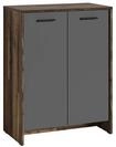 byLIVING Schuhschrank Ben/Schuhkommode in Old Wood braun/Front anthrazit/kleine