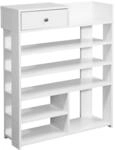 Wohnling Schuhregal 75x24x92,5 cm Wei&szlig; mit Schublade, 7 F&auml;cher | Flurregal...
