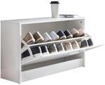Wohnling Schuhbank Split 80x24x47 cm Wei&szlig; mit Sitzfl&auml;che | Schuhkipper klein