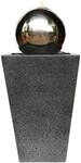 Dehner Gartenbrunnen Kioto mit LED Beleuchtung, ca. 83 x 34 x 34 cm, Edelstahl, grau