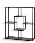 HAKU Wandregal schwarz, Metall - Ma&szlig;e: B 60 x H 70 x T 18 cm, Style: Modern
