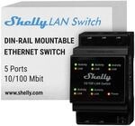 Shelly LAN Switch | Ethernet Netzwerk Switch F&uuml;r Die DIN Schiene (10/100 Mbps) | 5