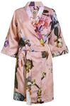 ESSENZA Kimono Fleur Rose, XS - 100% Baumwollsatin - Blumen Pfingstrosen Tulpen