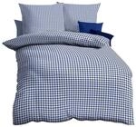 Kaeppel Biber Bettw&auml;sche Vichy Karo blau 1 Bettbezug 135 x 200 cm + 1...