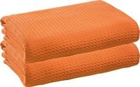 Erwin M&uuml;ller Sommerdecke Siena im 2er-Pack, Baumwolldecke orange Gr&ouml;&szlig;e 100x150 cm