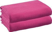 Erwin M&uuml;ller Sommerdecke Siena im 2er-Pack, Baumwolldecke pink Gr&ouml;&szlig;e 100x150 cm -