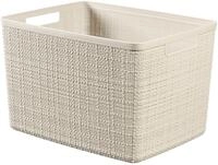 Curver Korb Jute 100% Kunststoff Recycelt Rechteckig, Wei&szlig; Rot, L: 20 l