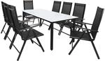 Casaria&reg; Gartenm&ouml;bel Set 8 St&uuml;hle mit Tisch 190x90cm Aluminium Sicherheitsglas