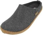 HAFLINGER Emils Toffel Filzpantoffel Hausschuh mit Ledersohle Unisex (Anthrazit...