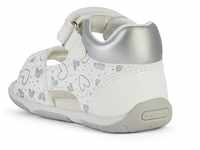 Geox Baby-Mädchen B TAPUZ Girl Sandal, White/Silver, 24 EU