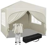 WOLTU Pavillon, Faltpavillon 3x3 m, mit 4 Seitenw&auml;nden, Partyzelt...